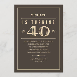 40th Birthday Invitations for Men