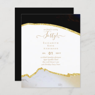 40th Birthday Invitations Glamour Girly Modern FUN