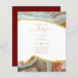 40th Birthday Invitations Glamour Girly Modern FUN