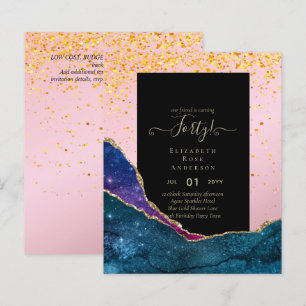 40th Birthday Invitations Glamour Girly Modern FUN