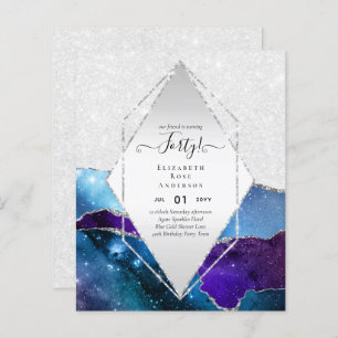40th Birthday Invitations Glamour Girly Modern FUN