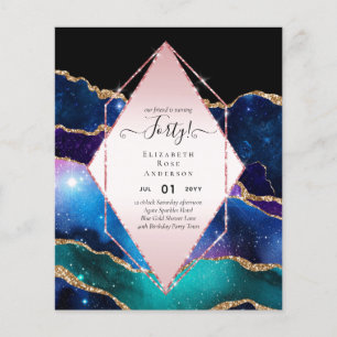 40th Birthday Invitations Glamour Girly Modern FUN Flyer