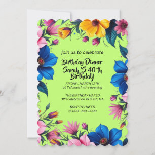40th Birthday Invite Digital, Editable Template