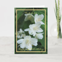 40th Birthday Jasmine Flowers Elegant Gold Frame