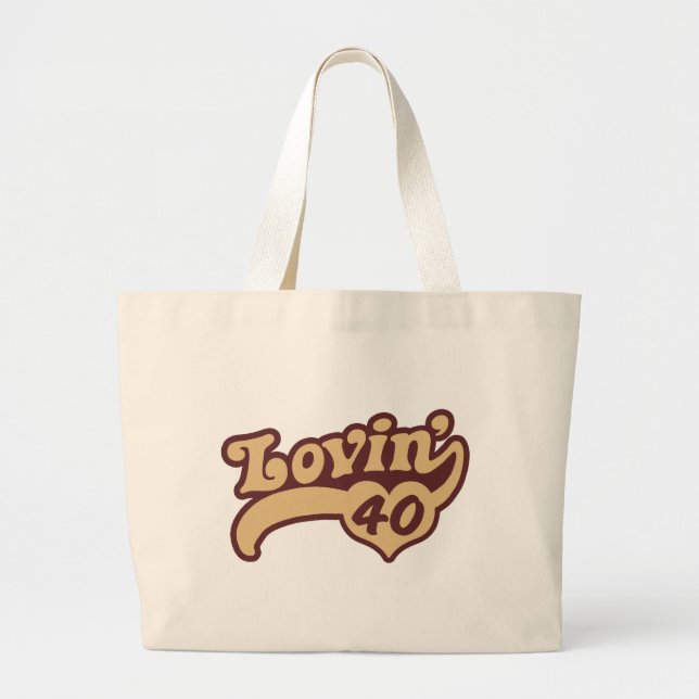 40th Birthday Large Tote Bag (Front)