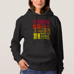 40th Birthday Legendary Since August 1982 Vintage Hoodie