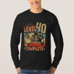 40th Birthday LEVEL 40 COMPLETE Party B-Day Gaming T-Shirt<br><div class="desc">40th Birthday LEVEL 40 COMPLETE Party B-Day Gaming</div>