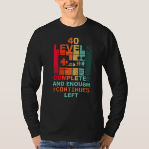 40th Birthday Level 40 Gamepad Retro Gamer T-Shirt