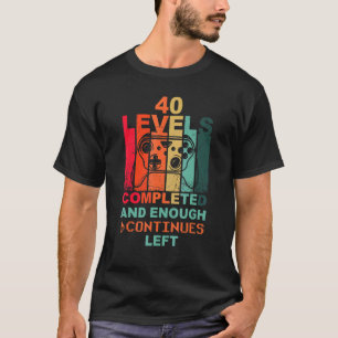 40th Birthday Level 40 Joypad Gamer T-Shirt