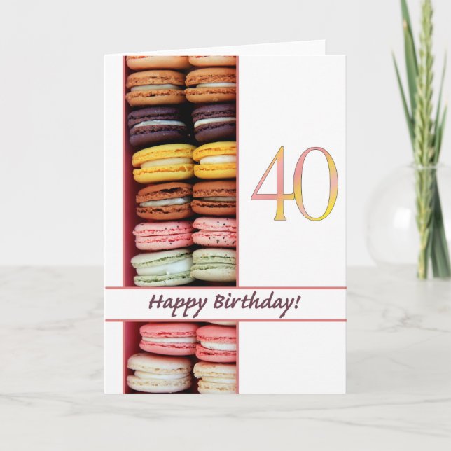 40th Birthday Macaron Card (Front)