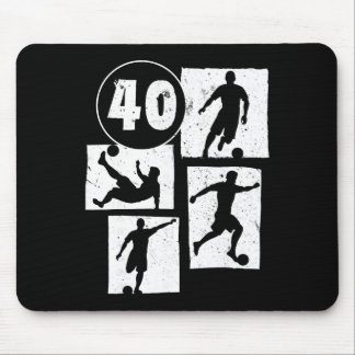 40th Birthday Man Woman Soccer Player Football 40  Mouse Pad