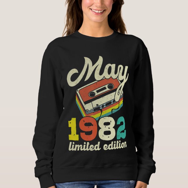 40th Birthday May 1982 Vintage Cassette Sweatshirt (Front)