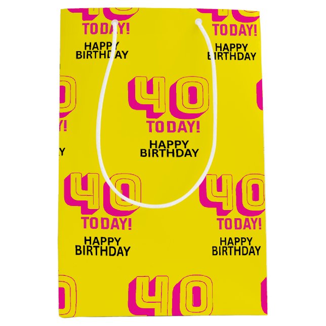 40th Birthday Medium Gift Bag (Front)