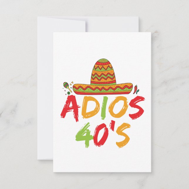 40th Birthday Mexican Party Cinco de Mayo Fiesta  Thank You Card (Front)