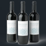 40th Birthday Minimalist Blue Snowflake Custom Wine Label<br><div class="desc">Very elegant blue watercolor snowflakes create a pretty border along the bottom of this birthday custom napkin. Modern and minimalist design has an open and airy feel. The contemporary aesthetic will appeal to people of all ages.</div>