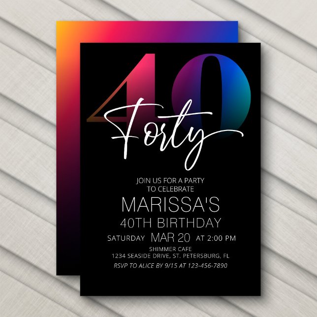 40th Birthday Modern Invitation (Creator Uploaded)