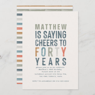 40th birthday modern rustic classy typography