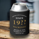 40th Birthday Monogram Name Year Black Gold Can Cooler<br><div class="desc">Celebrate a milestone birthday with a personalised 40th birthday monogram name year black gold can cooler. This stylish and unique cooler is perfect for your special someone to enjoy their favourite beverage while they celebrate 40 years of memories and experiences. The attractive black and gold design will make a statement...</div>