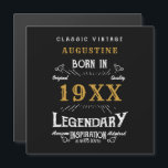 40th Birthday Name Year Magnetic Black Gold<br><div class="desc">Say Happy 40th Birthday. Add your name,  year and message to this personalised birthday greeting card. A wonderful custom black birthday card with white and gold vintage style typography. More gifts and party supplies available with the "Legendary" design in the store.</div>