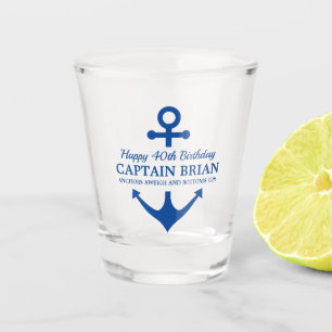 40th Birthday Nautical Theme Party on a Boat Shot Glass