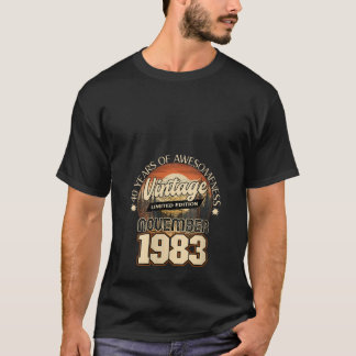 40th Birthday November 1983 Vintage 40 Years Old G T-Shirt
