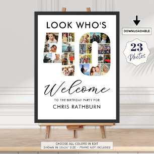 40th Birthday Number 40 23 Photos Look Who's 40 Poster