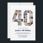 40th Birthday Number 40 Custom Photo Collage Invitation<br><div class="desc">Celebrate momentous 40th Birthday with this cute invitation. It's a personalised photo collage invite that allows you to create a truly unique and memorable design. This customisable template lets you insert your own cherished photos, capturing the precious moments of your life. This invitation is perfect for commemorating your fortieth birthday....</div>