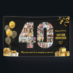 40th Birthday Number 40 Photo Collage Black Gold Banner<br><div class="desc">Make a big statement on their big day with this Custom Photo Collage Birthday Party Banner. Turn your favorite memories into a stunning visual celebration. Featuring a bold number-shaped photo collage, this design allows you to showcase a lifetime of highlights or the best moments from the past year. Whether it’s...</div>