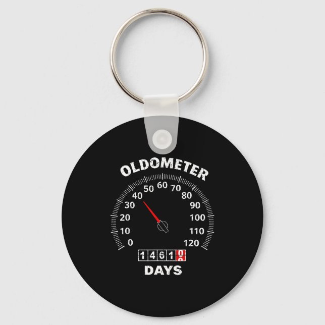 40th birthday oldometer zero to 40 years car lover key ring (Front)