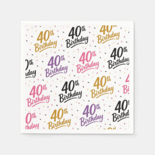 40th Birthday Paper Napkins, Forty Birthday Party Napkin