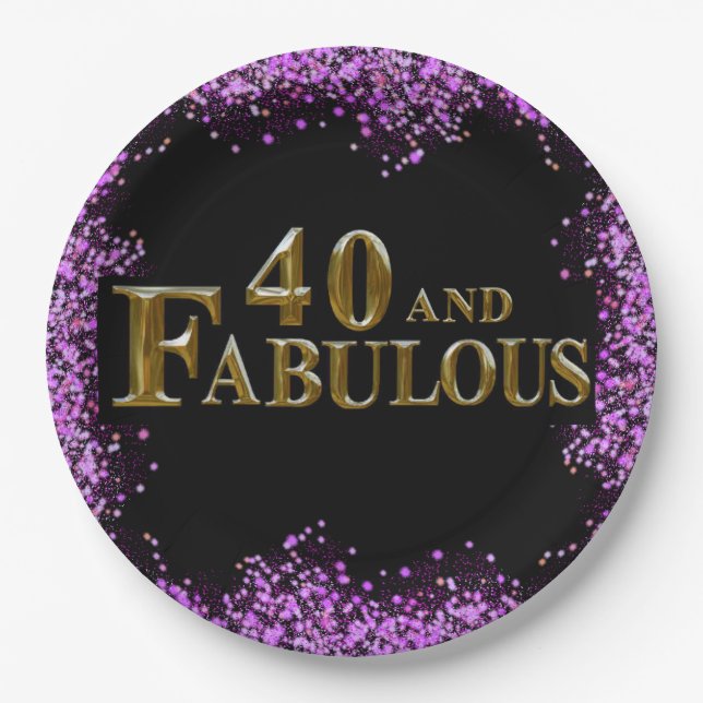 40th Birthday  Paper Plate (Front)