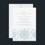40th Birthday Party Blue White Snowflake Winter Invitation<br><div class="desc">Very elegant blue watercolor snowflakes create a pretty border along the bottom of this adult birthday invitation. Modern and minimalist design has an open and airy feel. The contemporary aesthetic will appeal to people of all ages.</div>