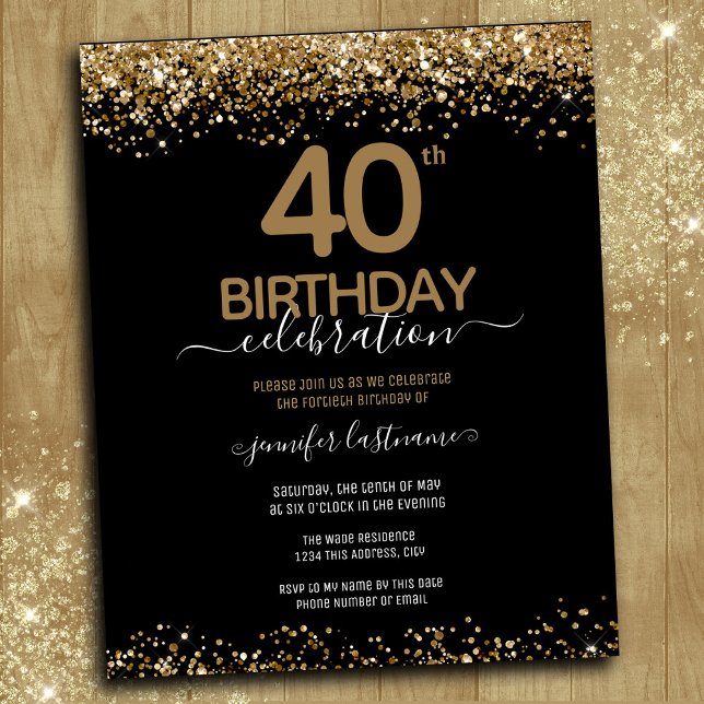40th Birthday Party Budget Invitation (Creator Uploaded)