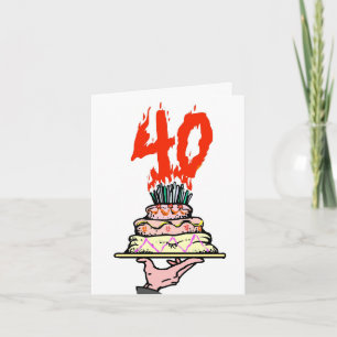 40th Birthday Party Cake Personalised  Card