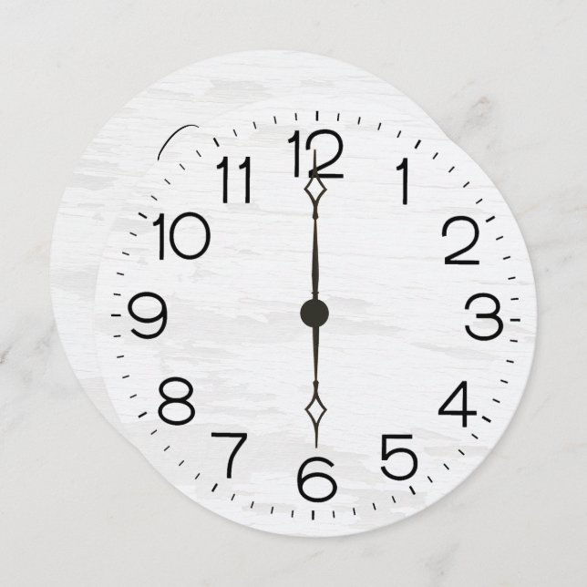 40th Birthday Party Clock On Whitewashed Wood (Front/Back)