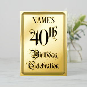 40th Birthday Party — Elegant Script + Custom Name