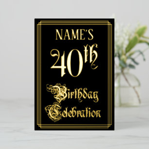 40th Birthday Party — Fancy Script & Custom Name