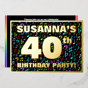 40th Birthday Party — Fun, Colourful Music Symbols