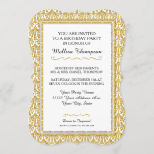 40th Birthday Party Glam Great Gatsby Style Invitation