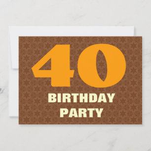 40th Birthday Party Gold  Brown Stars Ver 2 A211 Invitation