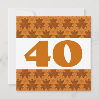 40th Birthday Party Gold Stylised Leaves W917 Invitation