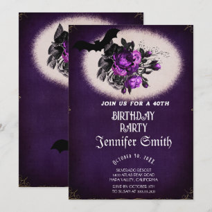40th Birthday Party Gothic  Invitation