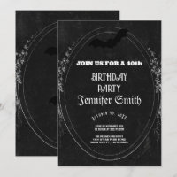 40th Birthday Party Gothic Red Invitation
