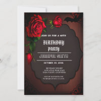 40th Birthday Party Gothic Red Invitation
