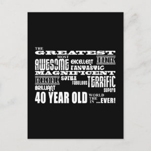 40th Birthday Party Greatest Forty Year Old Postcard