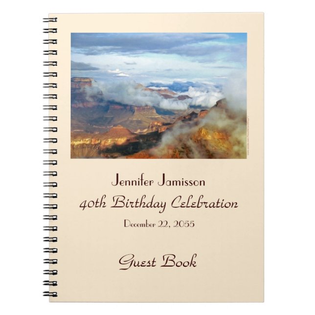 40th Birthday Party Guest Book, Grand Canyon, Name Spiral Notebook (Front)