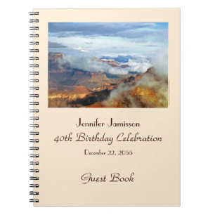 40th Birthday Party Guest Book, Grand Canyon Spiral Notebook