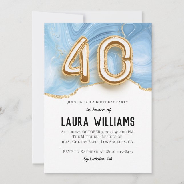 40th Birthday Party Invitation (Front)
