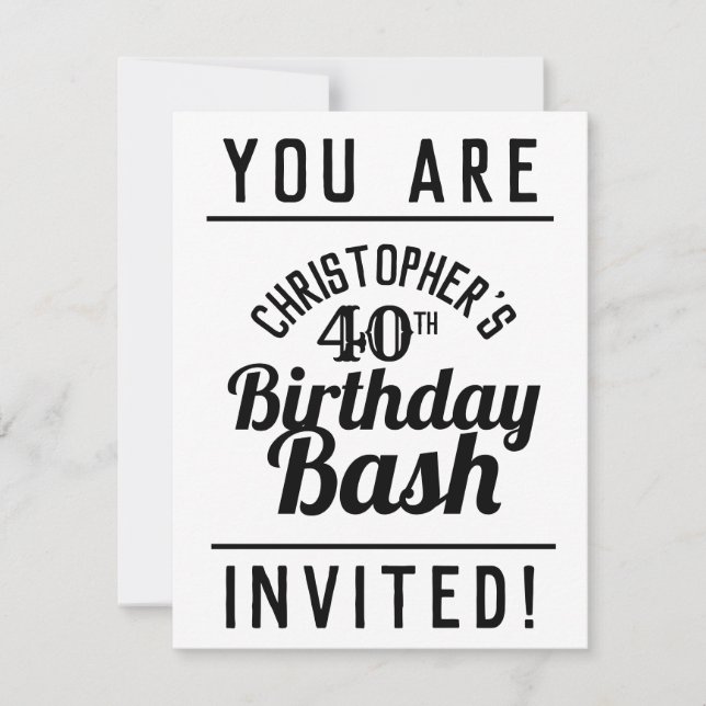40th Birthday Party Invitation (Front)