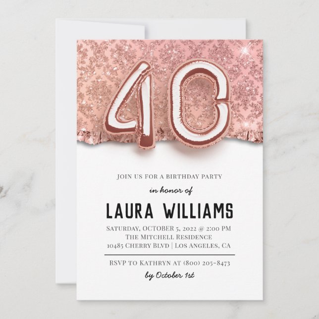 40th Birthday Party Invitation (Front)